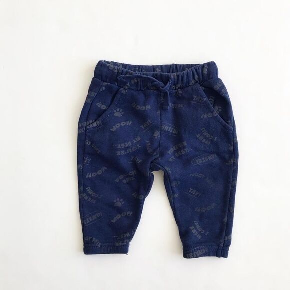 Zara blue dog print sweatpants EUC 6-9 months - Picture 1 of 4